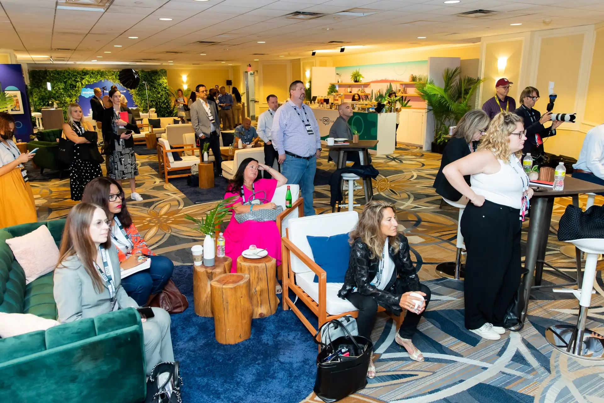 Attendee asking a question during the Salesforce event Q&A session in Miami