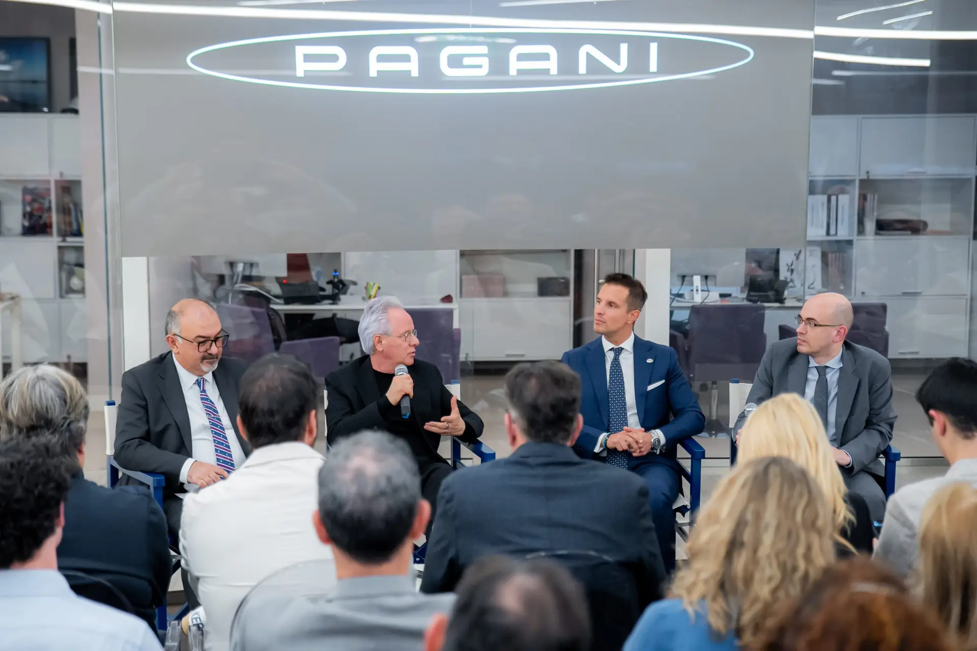 Horacio Pagani CEO and founder of Pagani Automobili speaking at an exclusive corporate event in Miami
