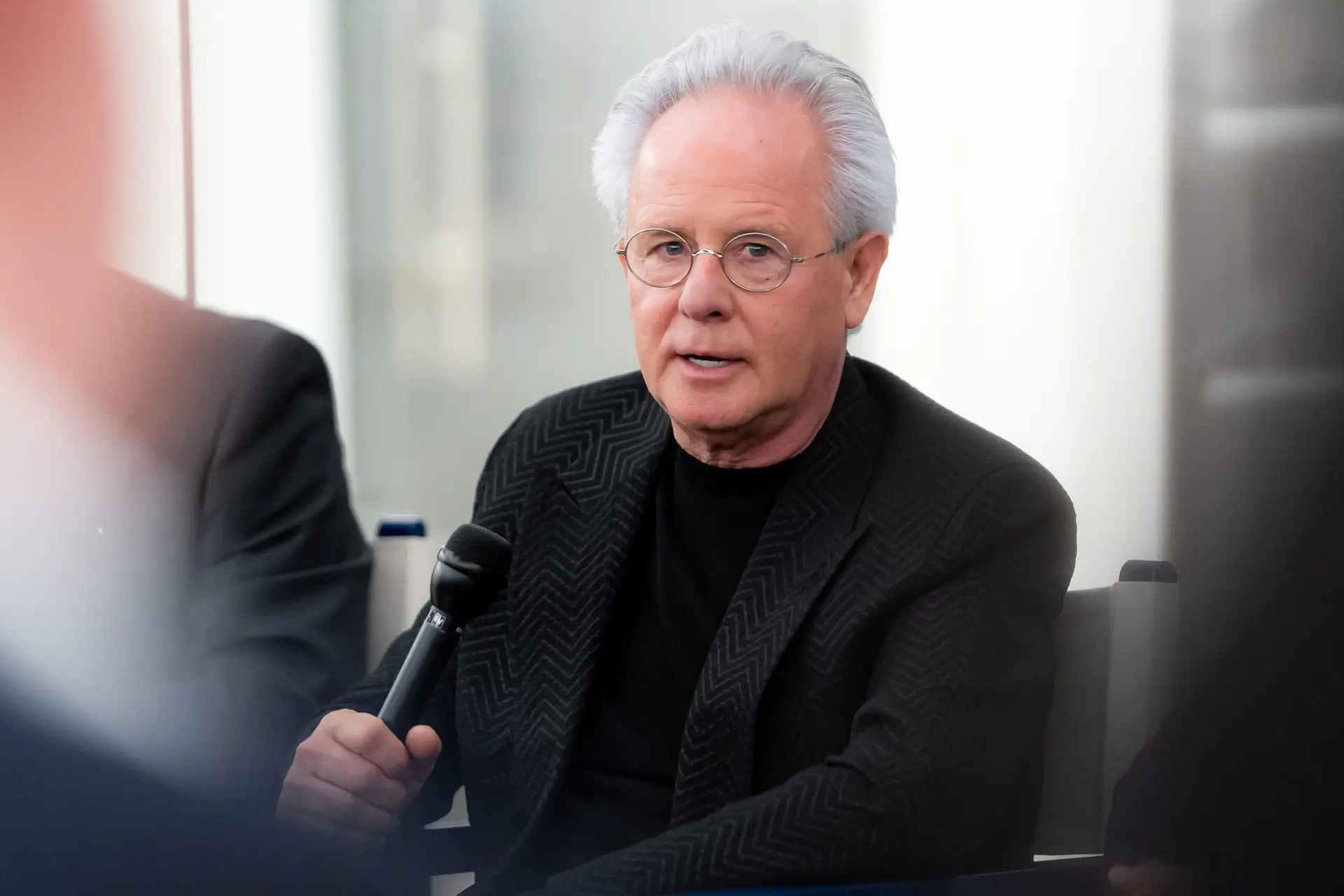 Horacio Pagani presenting the story and vision behind Pagani Automobili during a Miami corporate event