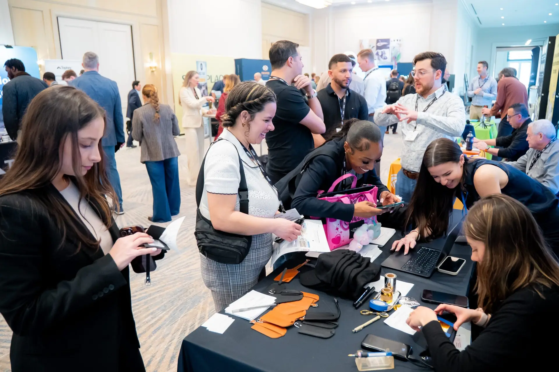Trade show booth activation photography featuring Wander at an industry event in Miami